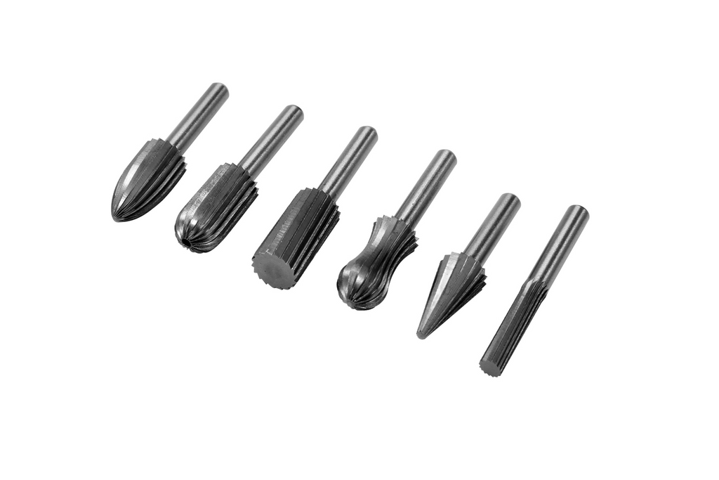 Set de freze cu coadă YATO YT-61711 pentru metal, suport de 6 mm pentru polizor drept, 6 bucăți