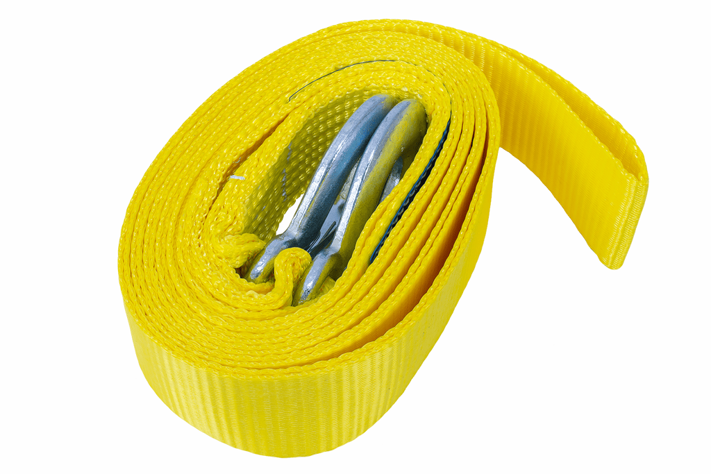 Cablu de remorcare UNITRAILER cu cârlige, curea de remorcare 4,5 m/50 mm/3 t, galben