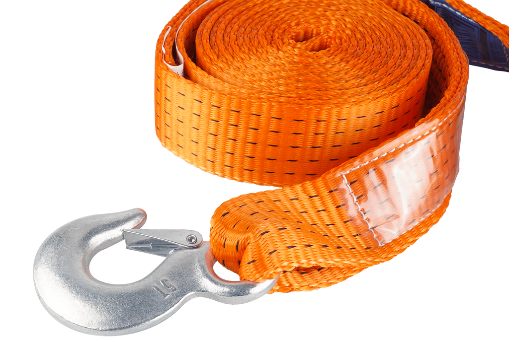 Frânghie de remorcare cu cârlige HERMON curea de remorcare 4,5m/50mm/5t portocalie