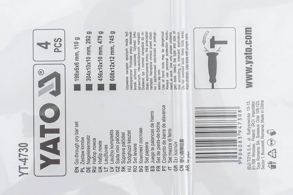 Range YATO YT-4730 cu mâner, set de 4.