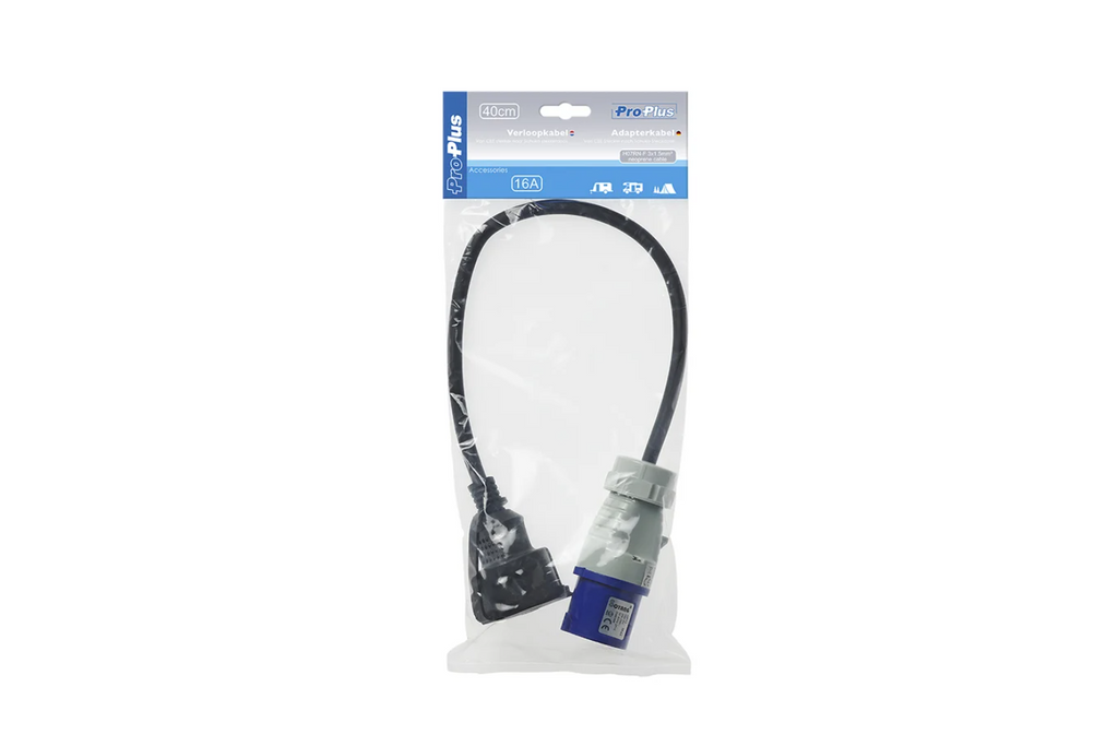 Adaptor cu ștecher CEE și priză Schuko 16A 230V cu contact de protecție ProPlus 373530 cablu 40cm