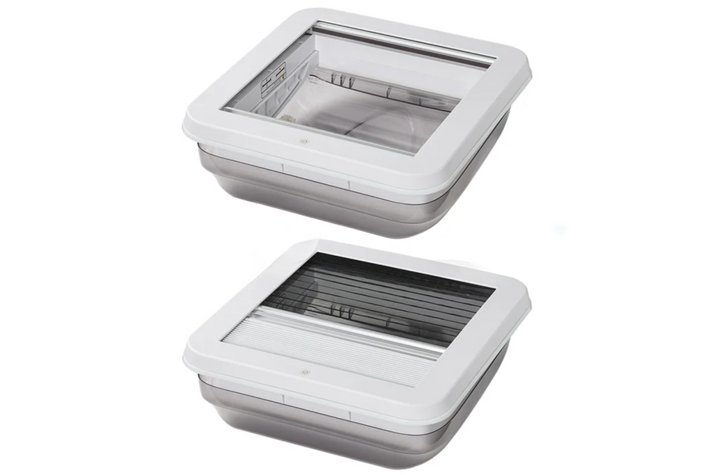 ProPlus 610905V01 gura de aerisire pentru fereastră de plafon pentru rulote cu iluminare LED 400x400mm
