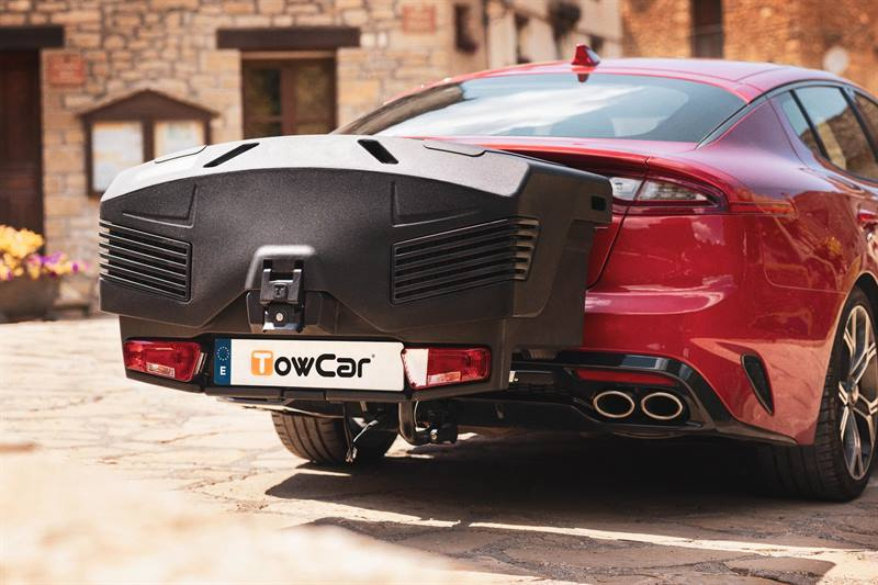 Towbox EVO urban negru - portbagaj montat pe bara de remorcare