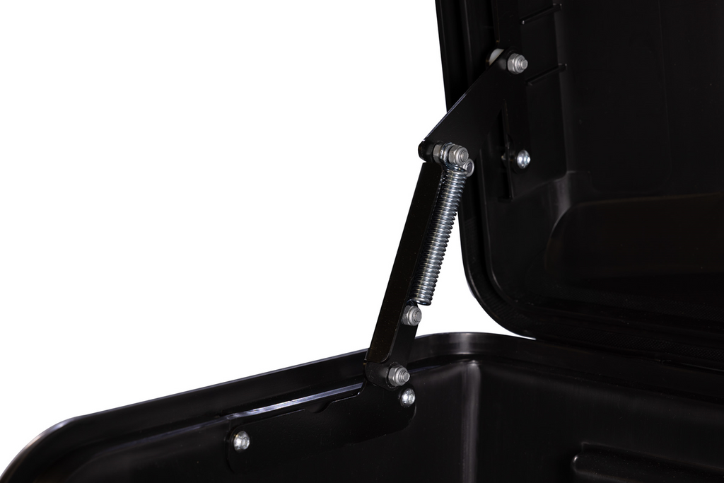 Cutie de remorcare Camper Alpha cu LED negru (scurt) - cutie de bagaje montată pe bara de remorcare