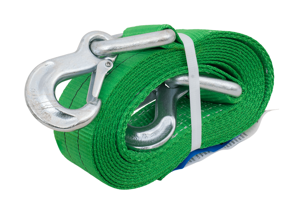 Frânghie de remorcare cu cârlige HILLS 5m/60mm/6t verde