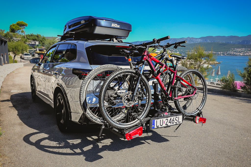 Inter Pack Spider 2E PRO - suport de biciclete montat pe bara de remorcare pentru 2 biciclete electrice