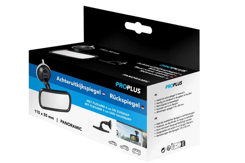 Oglindă retrovizoare panoramică ProPlus 750641 cu suport și ventuză 55x115mm
