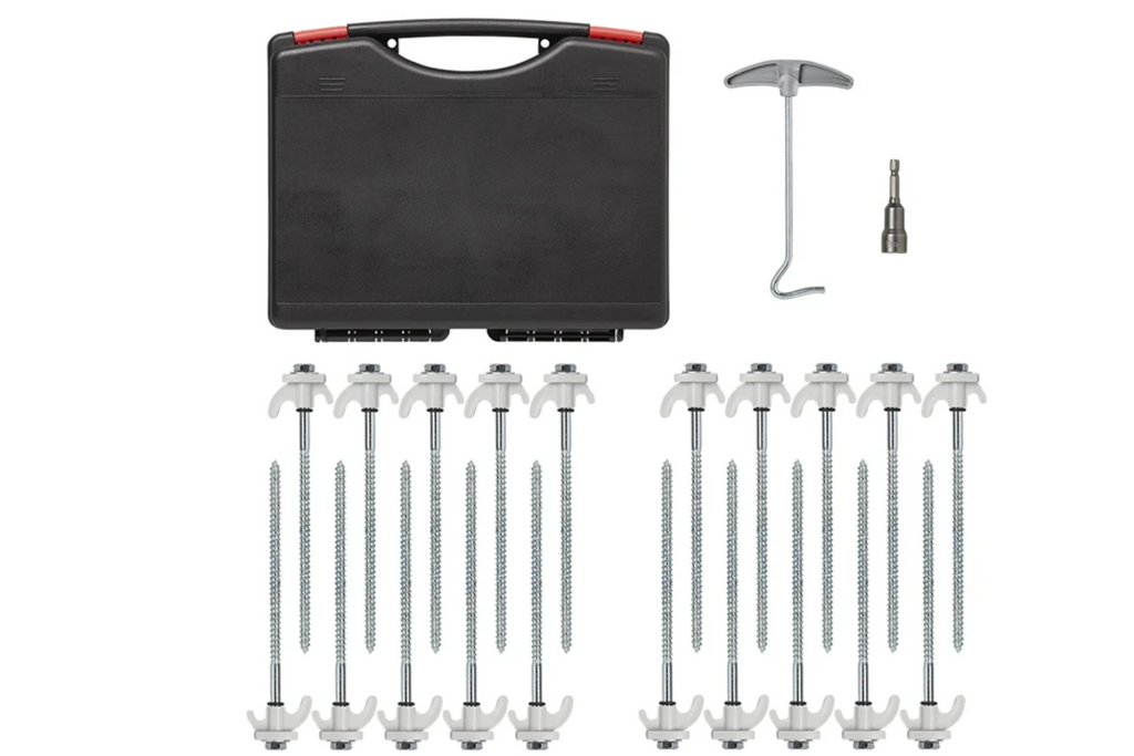 Set de cuie de cort cu înșurubare pentru cuie metalice ProPlus 365014 cu cârlig 20x20cm