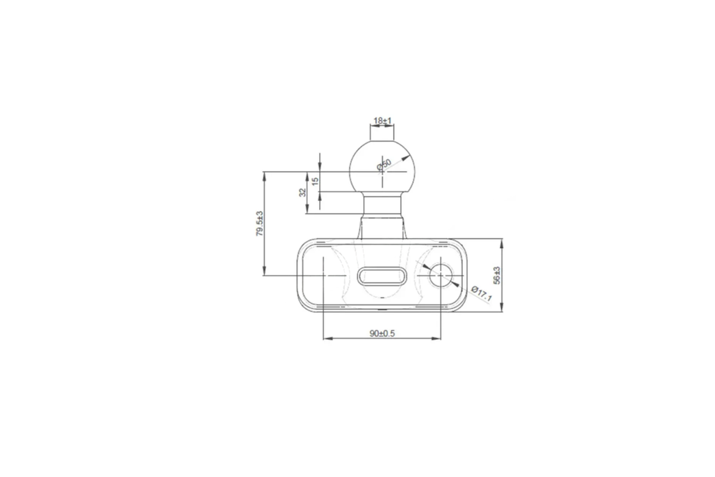 Flanșă sferică pentru bara de remorcare XIMPLIO 50mm 3500kg