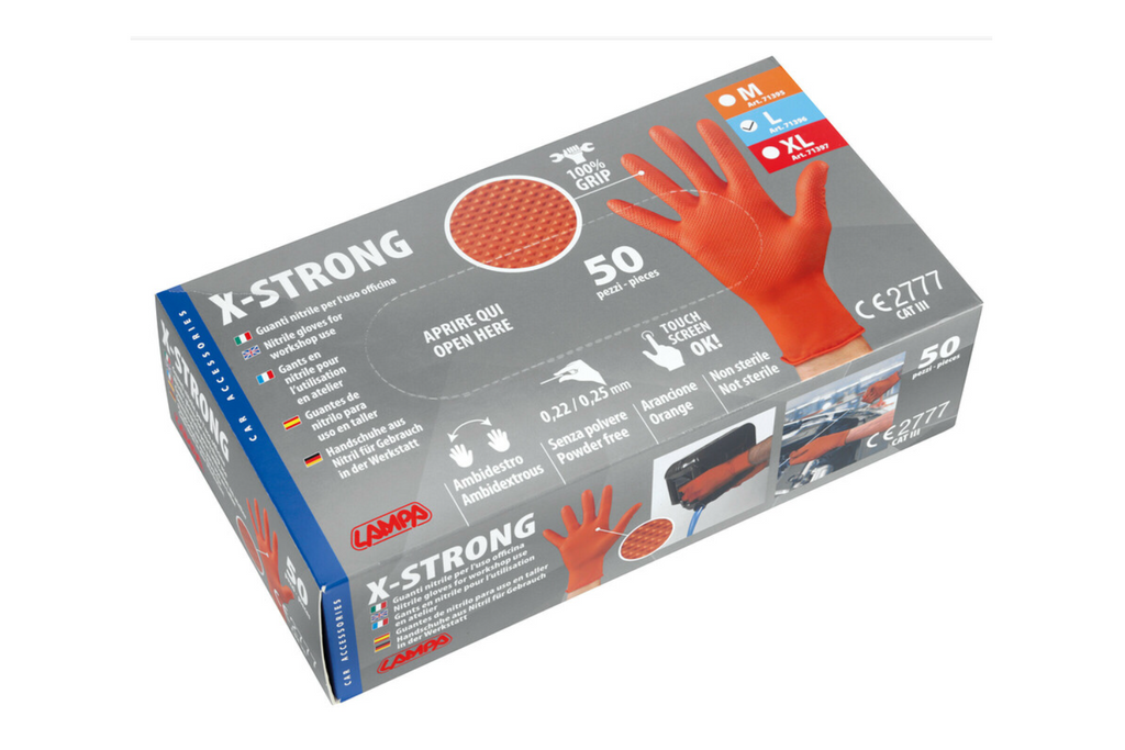 Mănuși de atelier LAMPA X-Strong L, mănuși din nitril, 50 buc.
