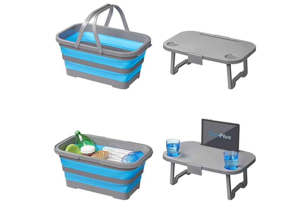 Coș de picnic cu capac ProPlus 370315 coș pliabil cu funcție de masă 20L
