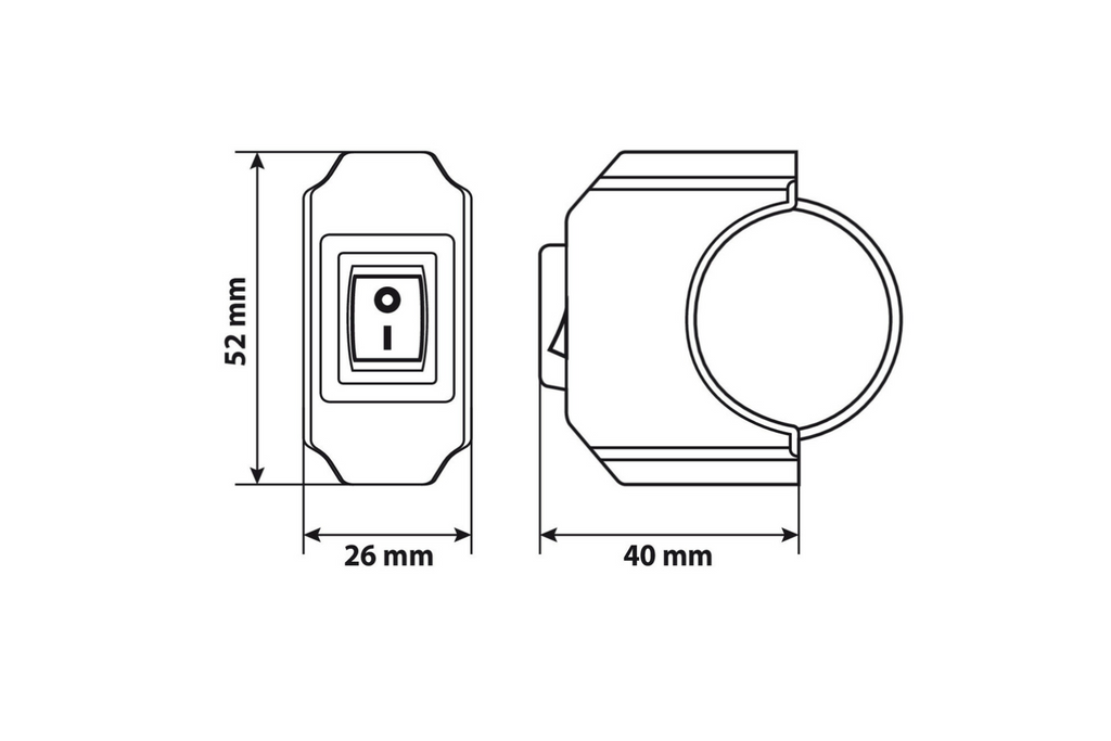 Comutator volan impermeabil LAMP 90462 pentru controlul dispozitivelor electrice 12V 6A max