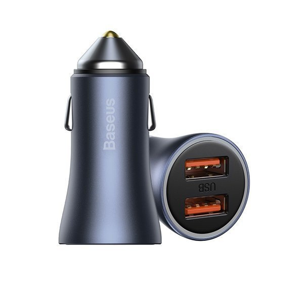Set încărcător auto BASEUS Golden Pro 2xUSB 40W + cablu USB