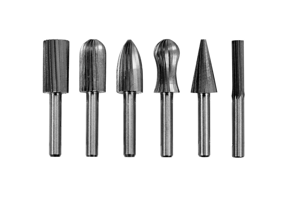 Set de freze cu coadă YATO YT-61711 pentru metal, suport de 6 mm pentru polizor drept, 6 bucăți
