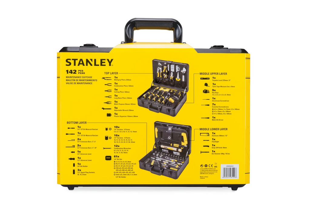 Trusă de service STANLEY STMT98109-1, cutie de scule, 142 buc.