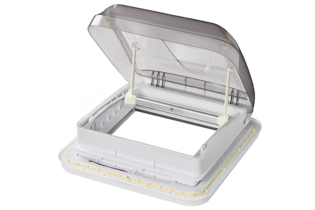 ProPlus 610905V01 gura de aerisire pentru fereastră de plafon pentru rulote cu iluminare LED 400x400mm
