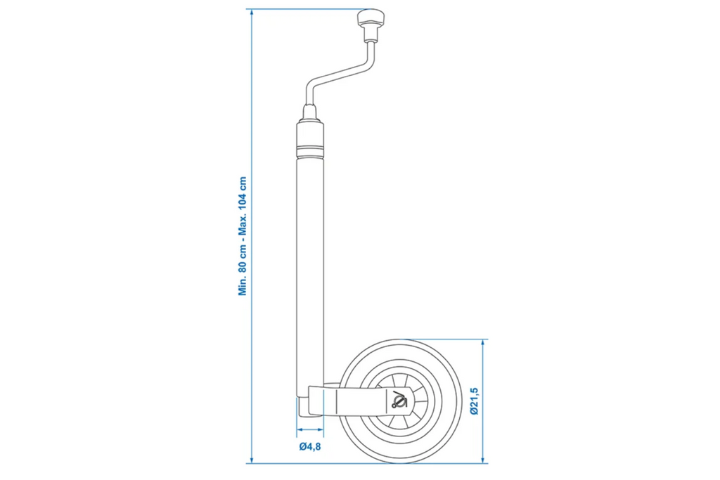Roată jockey ProPlus 341510 150 kg 48 mm 800-1040 mm cu cântar