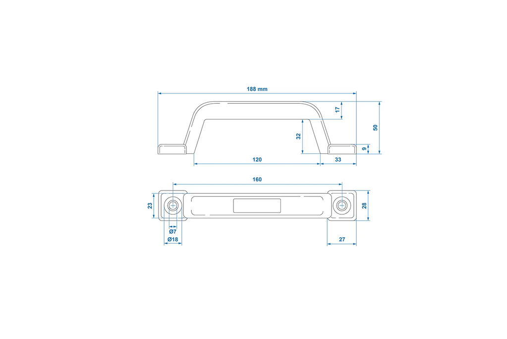 Mâner de manevră ProPlus 362614, mâner lateral, 188 mm