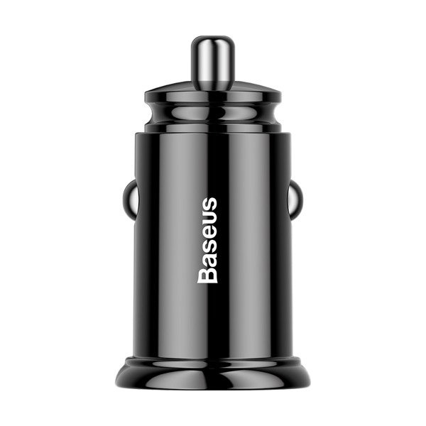 Încărcător auto circular BASEUS USB-A, USB-C 30W din plastic
