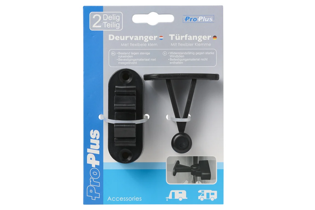 Zăvor de ușă pentru rulote și autorulote ProPlus 362622V02BK, mâner negru cu arc pentru fixarea ușii
