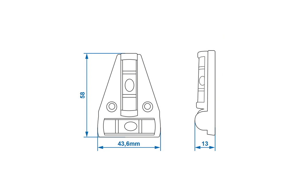 Nivelă în cruce ProPlus 341215 cu magnet, nivelă tip T, 58x43,6 mm