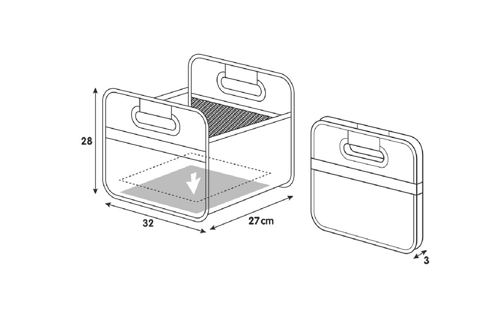 Coș de cumpărături LAMPA Shop&amp;Store M, recipient pliabil, 32x27cm