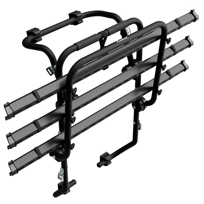 Suport de biciclete Padova 3 din oțel pentru hayon, pentru 3 biciclete (negru)