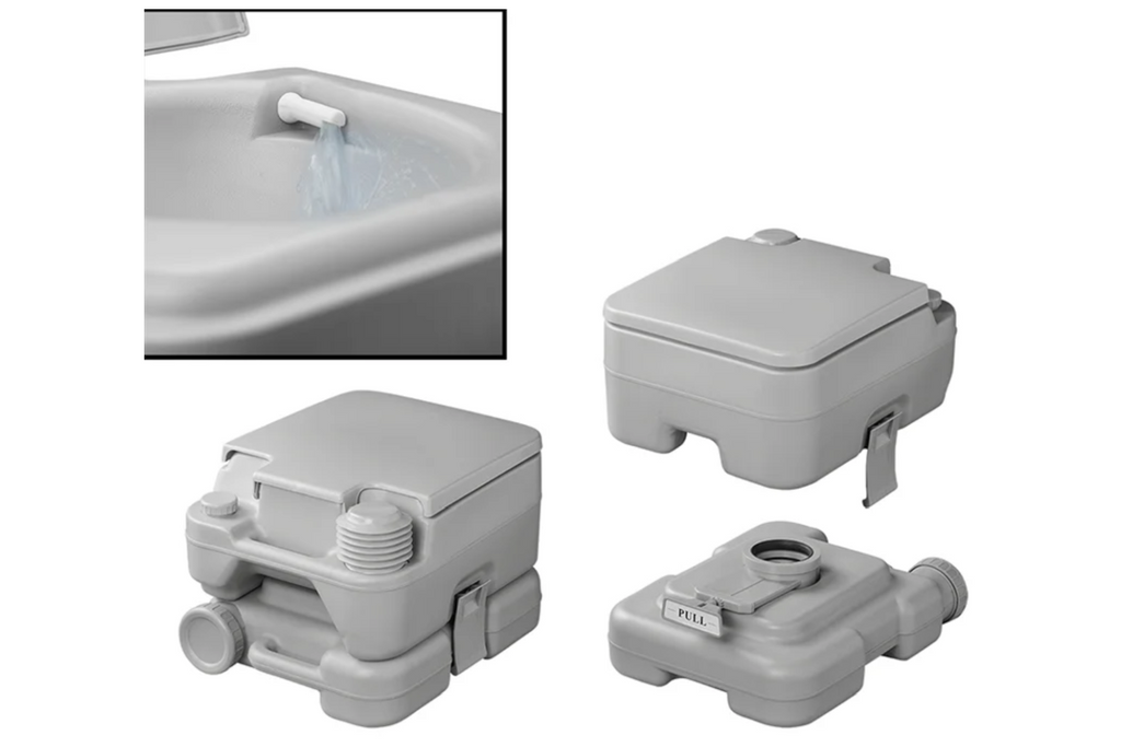Toaletă portabilă de camping ProPlus 370415CR, gri, 10L/10L