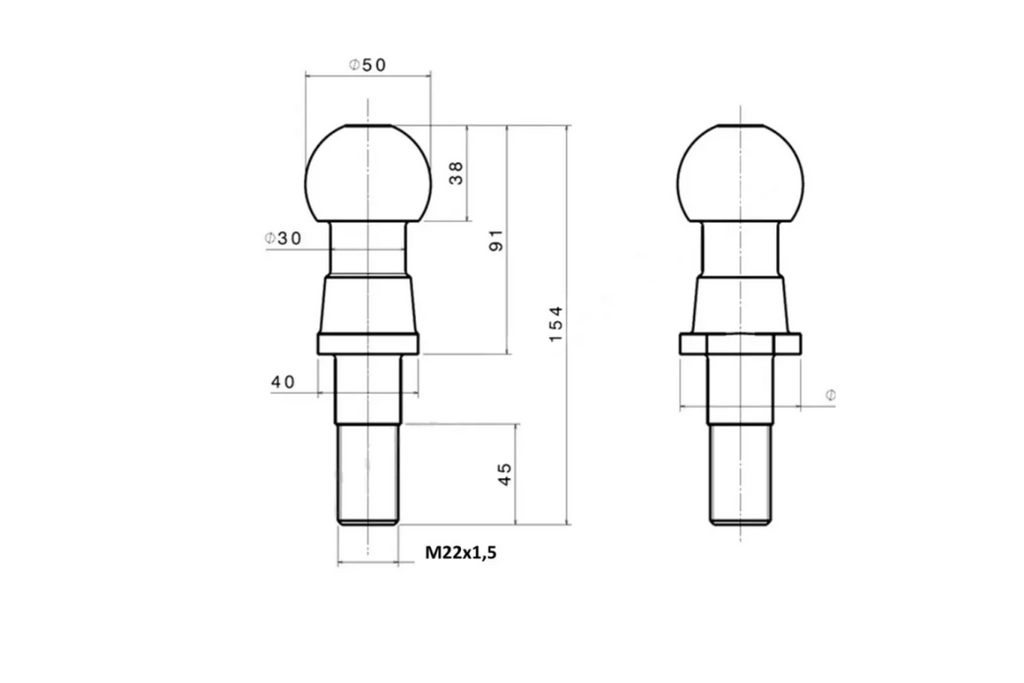 Sferă de remorcare XIMPLIO mai înaltă 50mm 3500kg