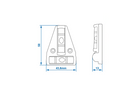 Nivelă în cruce ProPlus 341215 cu magnet, nivelă tip T, 58x43,6 mm