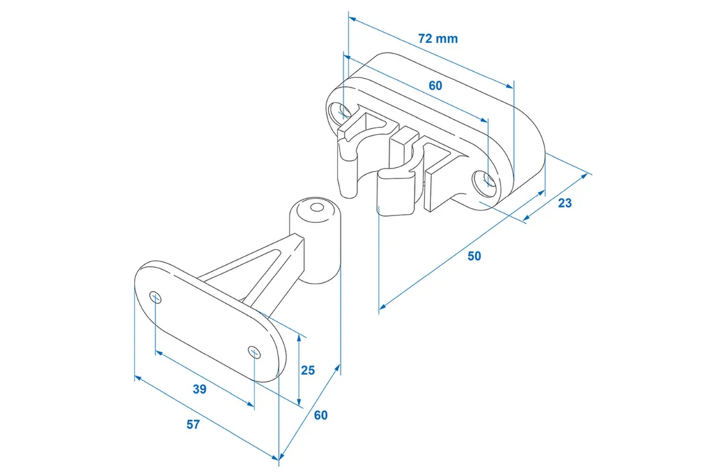 Zăvor de ușă pentru rulote și autorulote ProPlus 362622V02, mâner alb cu arc pentru fixarea ușii