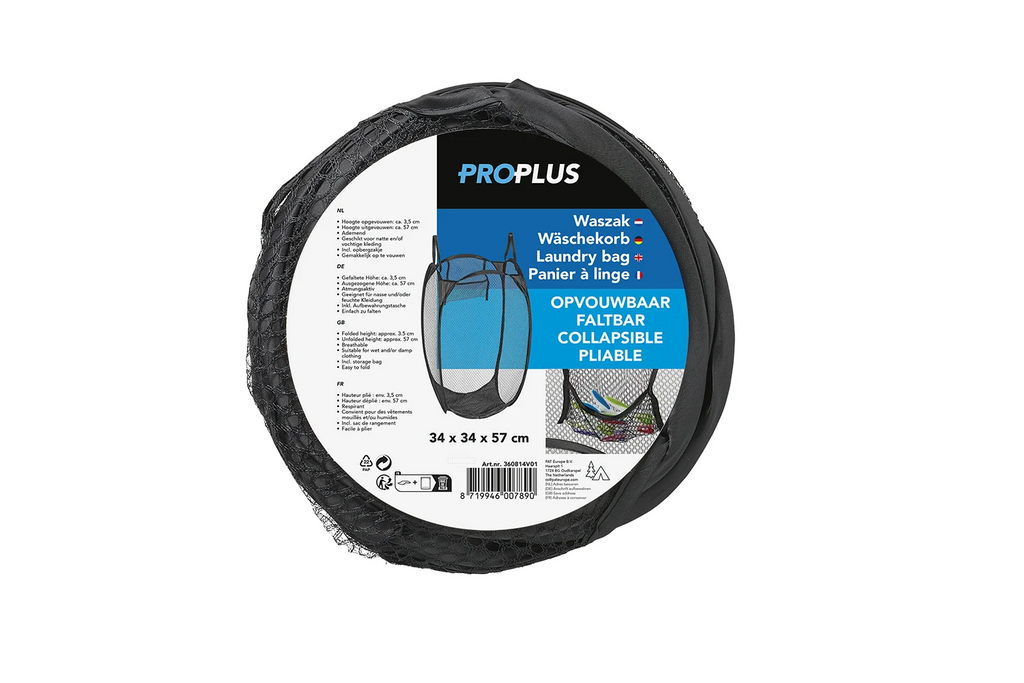 Coș de rufe pliabil ProPlus 360814V01, pentru rulote și călătorii