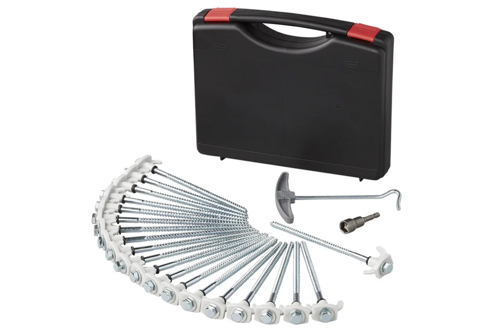 Set de cuie de cort cu înșurubare pentru cuie metalice ProPlus 365014 cu cârlig 20x20cm