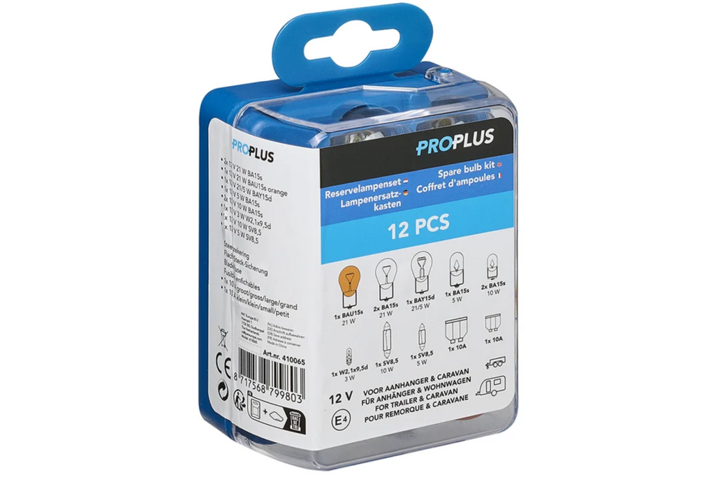 ProPlus 410065 Set de becuri de rezervă cu 12 piese pentru rulotă, mașină
