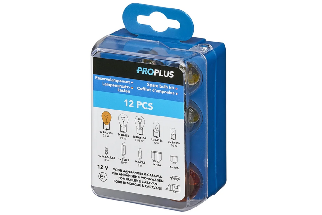 ProPlus 410065 Set de becuri de rezervă cu 12 piese pentru rulotă, mașină