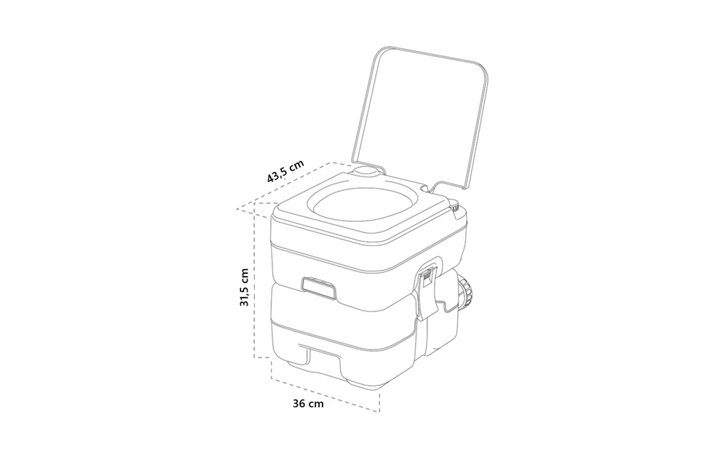 Toaletă portabilă de camping ProPlus 370415CR, gri, 10L/10L