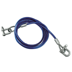Cablu de remorcare cu cheițe, cablu de oțel LAMPA, 3,5 m/8 mm/5 t, albastru