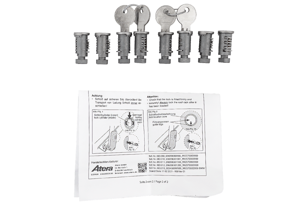 Set lacăt și cheie Atera (8 buc. + 2 chei) 083012