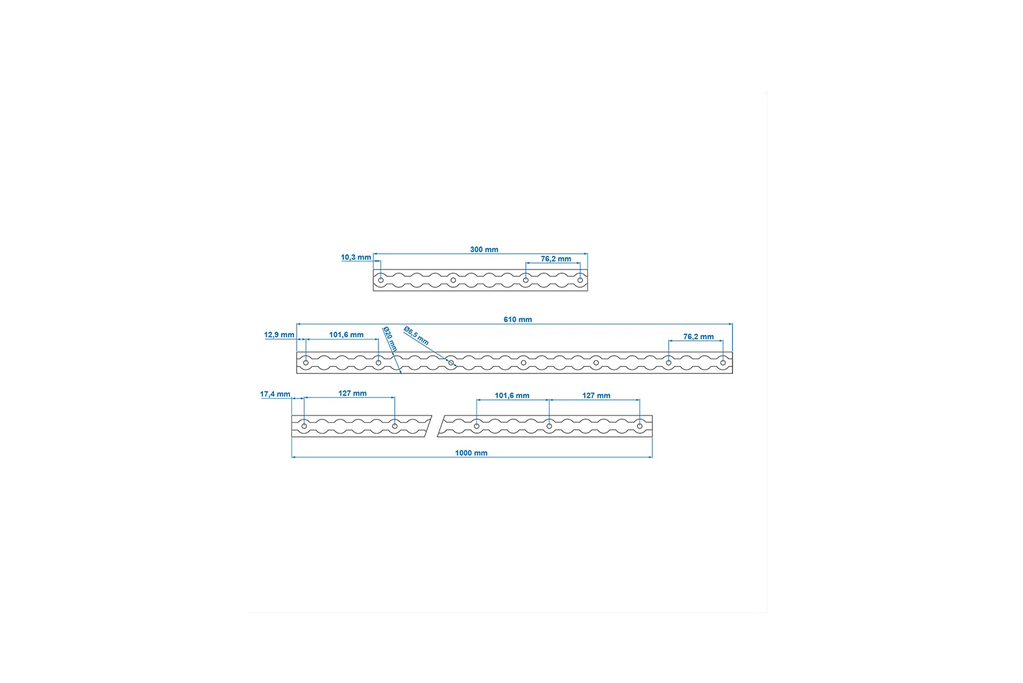 Șină cargo ProPlus 342176 pentru companii aeriene, șină cargo din aluminiu, 100 cm