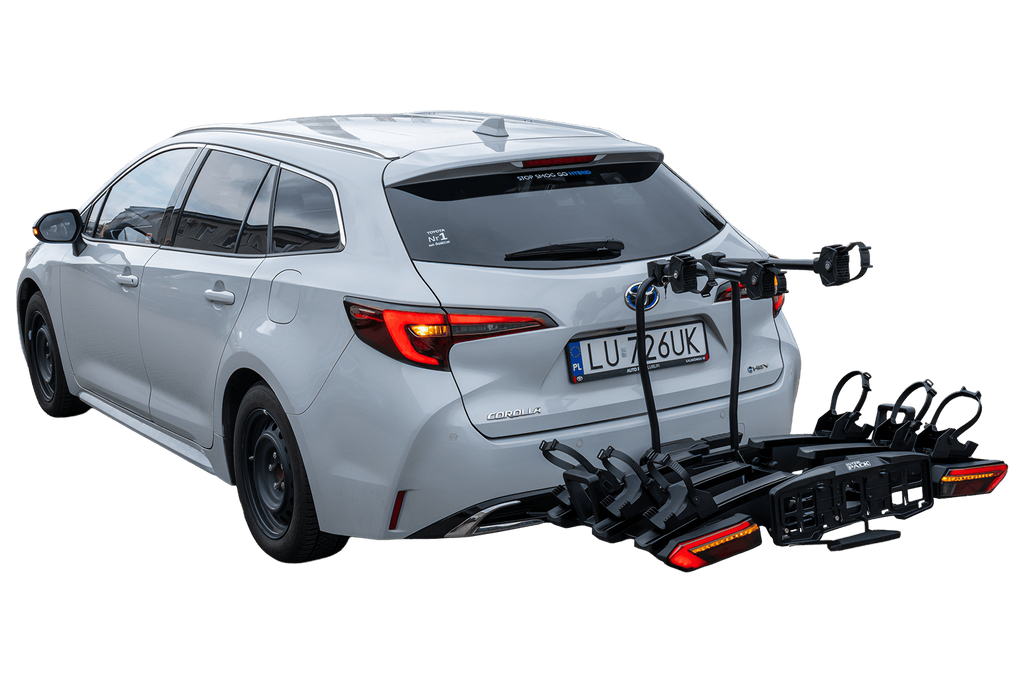 Inter Pack Velox 3 LED - suport de biciclete pliabil pentru cârligul de remorcare pentru 3 biciclete cu lumini LED