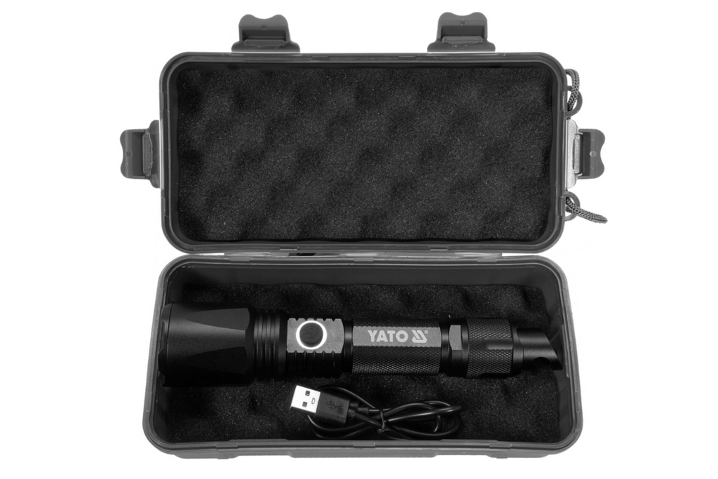 Lanternă multifuncțională YATO YT-08559 LED 900lm, baterie externă, desfăcător de sticle, ciocan de urgență