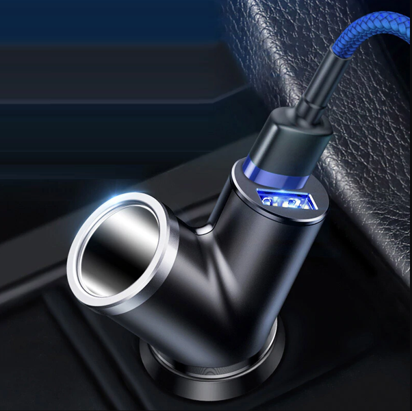 Încărcător auto BASEUS tip Y 2xUSB, priză brichetă 40W