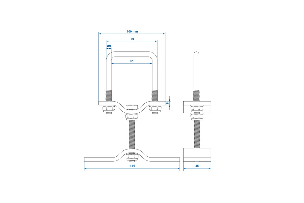 Suport roată de rezervă pentru remorcă ProPlus pentru profil de 60x60 mm