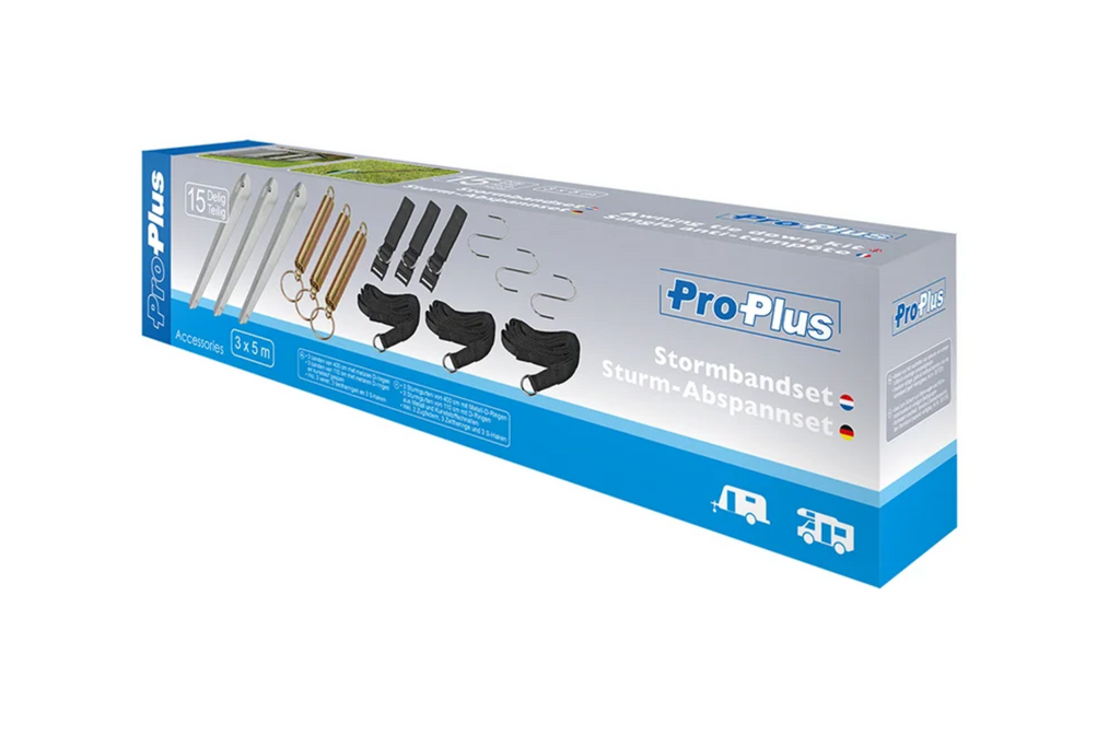 Set de trei curele de protecție împotriva furtunilor ProPlus 361724 pentru copertine de 3x5m și copertine de camping