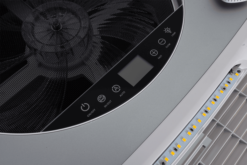 Ventilator automat de acoperiș PUNDMANN PLUS FAN pentru rulote cu iluminare, jaluzea 400×400mm