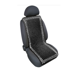 Pernă de scaun cu mărgele de lemn Samurai LAMP gri/antracit, covoraș auto
