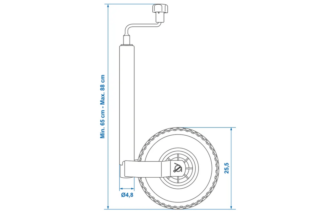 Roată jockey ProPlus 341507 150kg 48mm 650-880mm