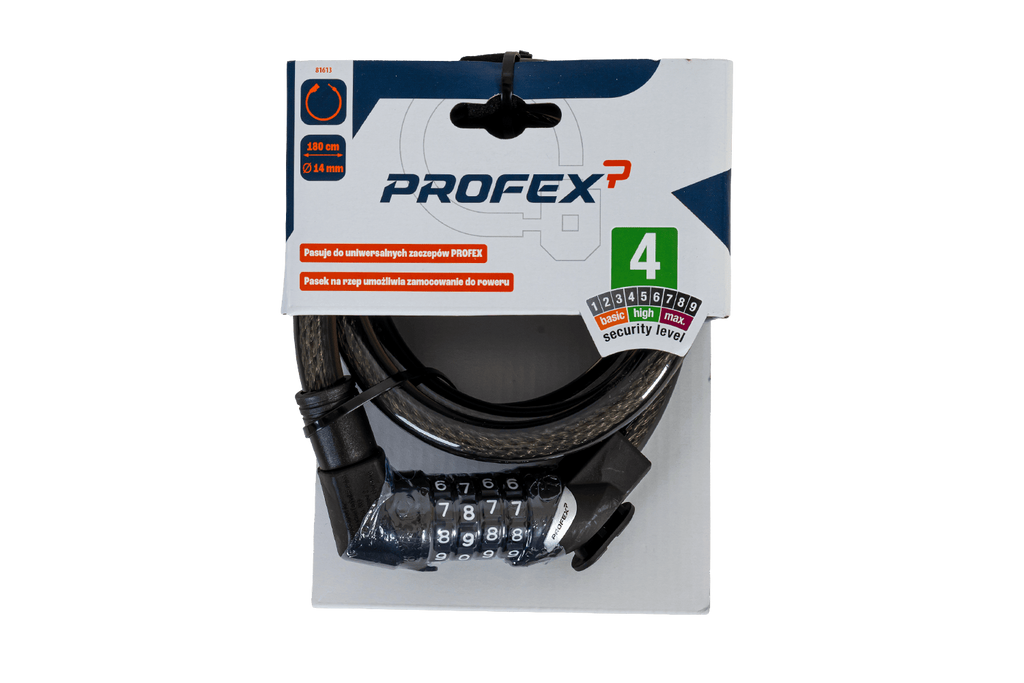 Lacăt de bicicletă PROFEX 81613 cu combinație, lungime 180 cm