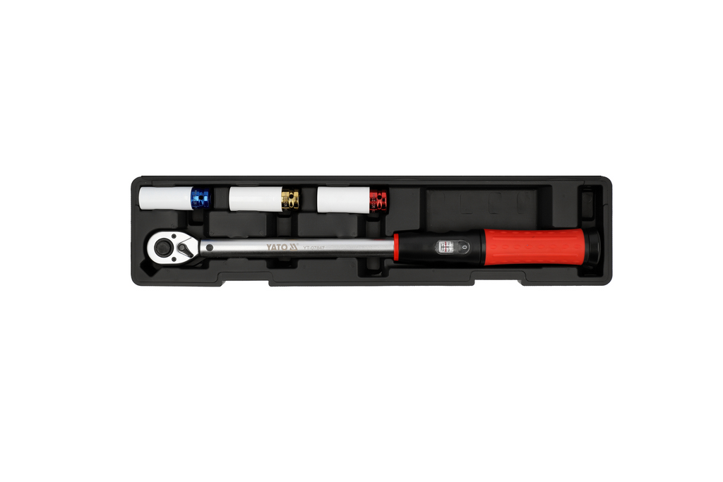 Set de chei dinamometrice YATO 1/2" 40–220Nm, format din 4 piese, pentru înlocuirea roților