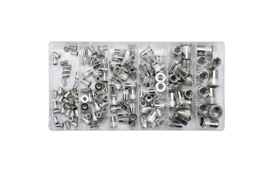 Set piulițe nitibile din aluminiu YATO YT-36460, dimensiuni M3-M10, 150 bucăți